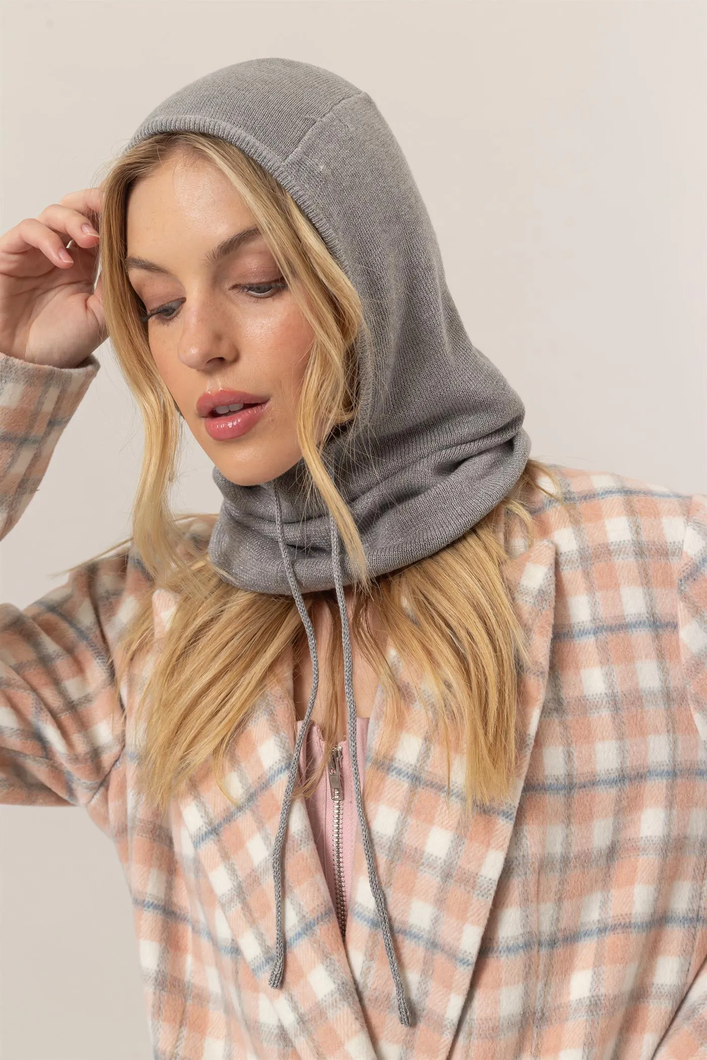 HF24F852-Balaclava Knit Hood Scarf