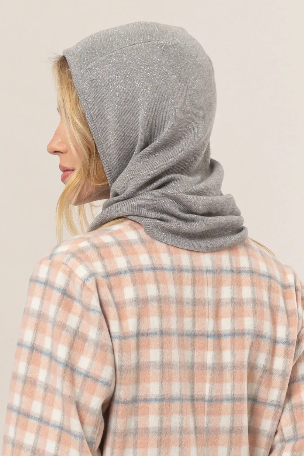HF24F852-Balaclava Knit Hood Scarf