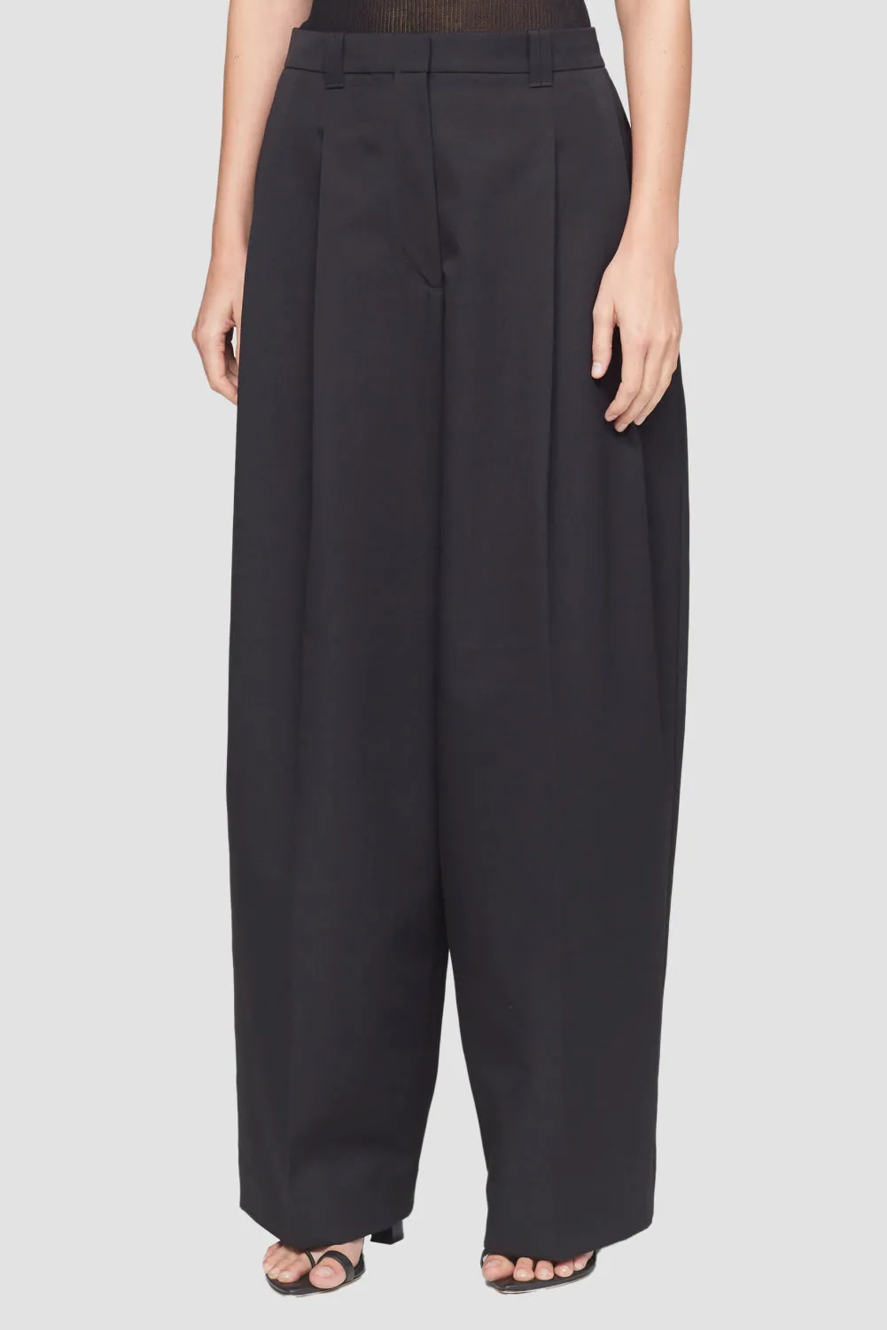 High-Waisted Wide Leg Tailored Trousers