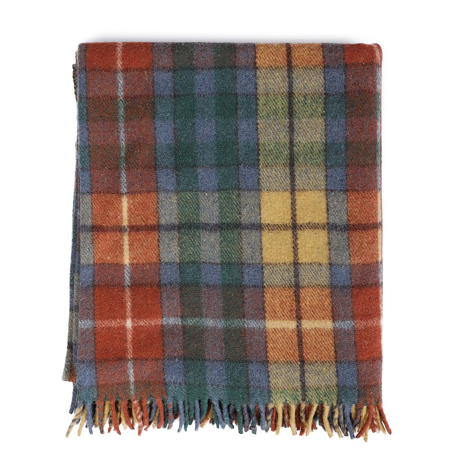 Highland Wool Blend Tartan Blanket / Throw Extra Warm Buchanan Ancient