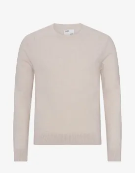Light Merino Wool Crew - Ivory White