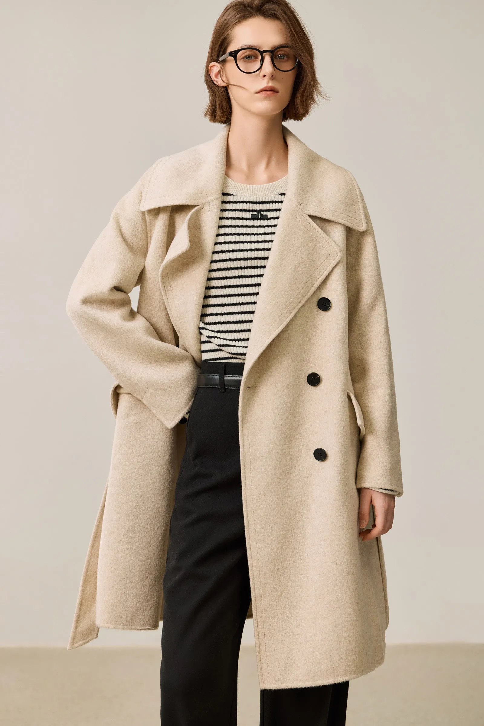 LILY Classic Double-Breasted Wool Coat