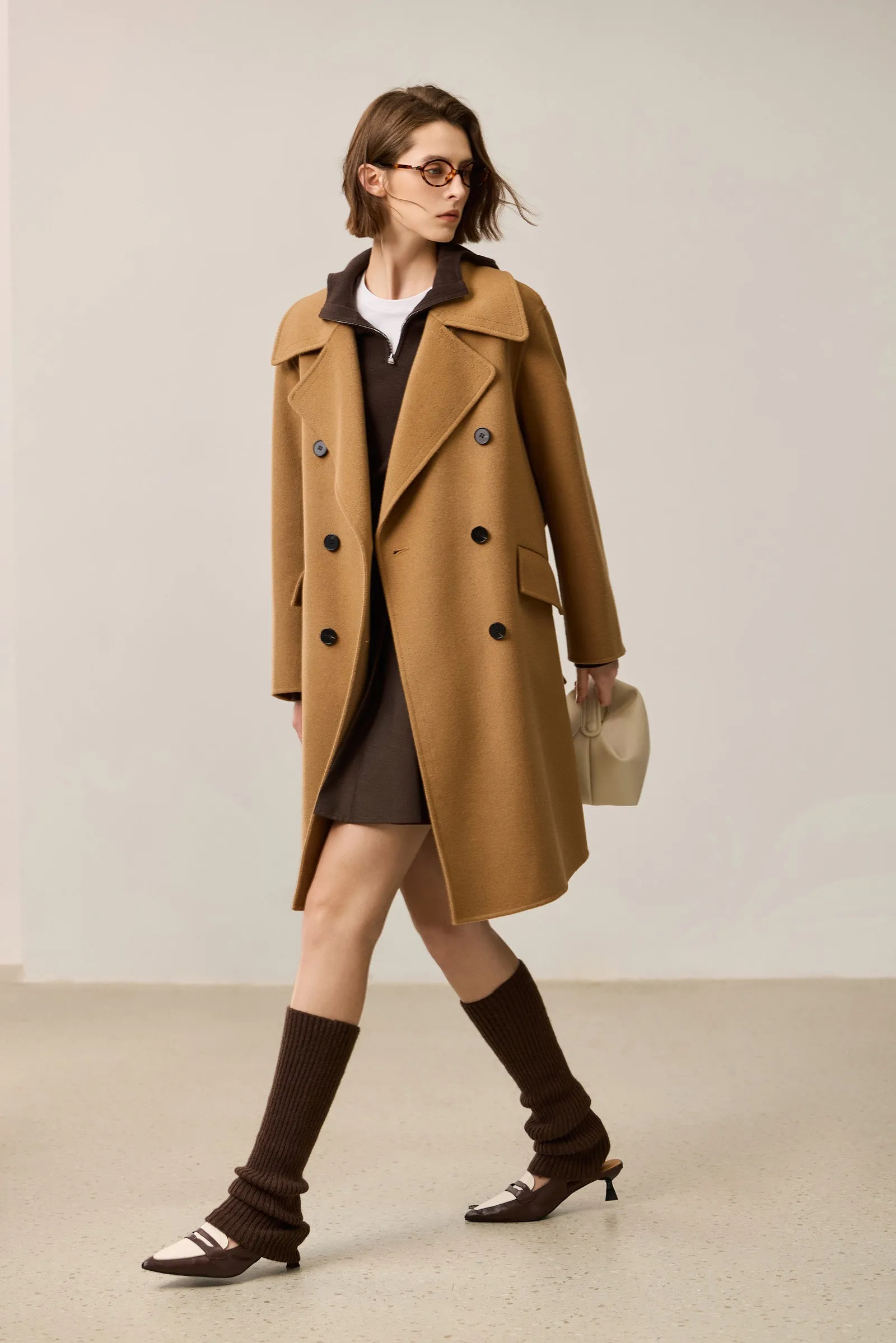 LILY Classic Double-Breasted Wool Coat