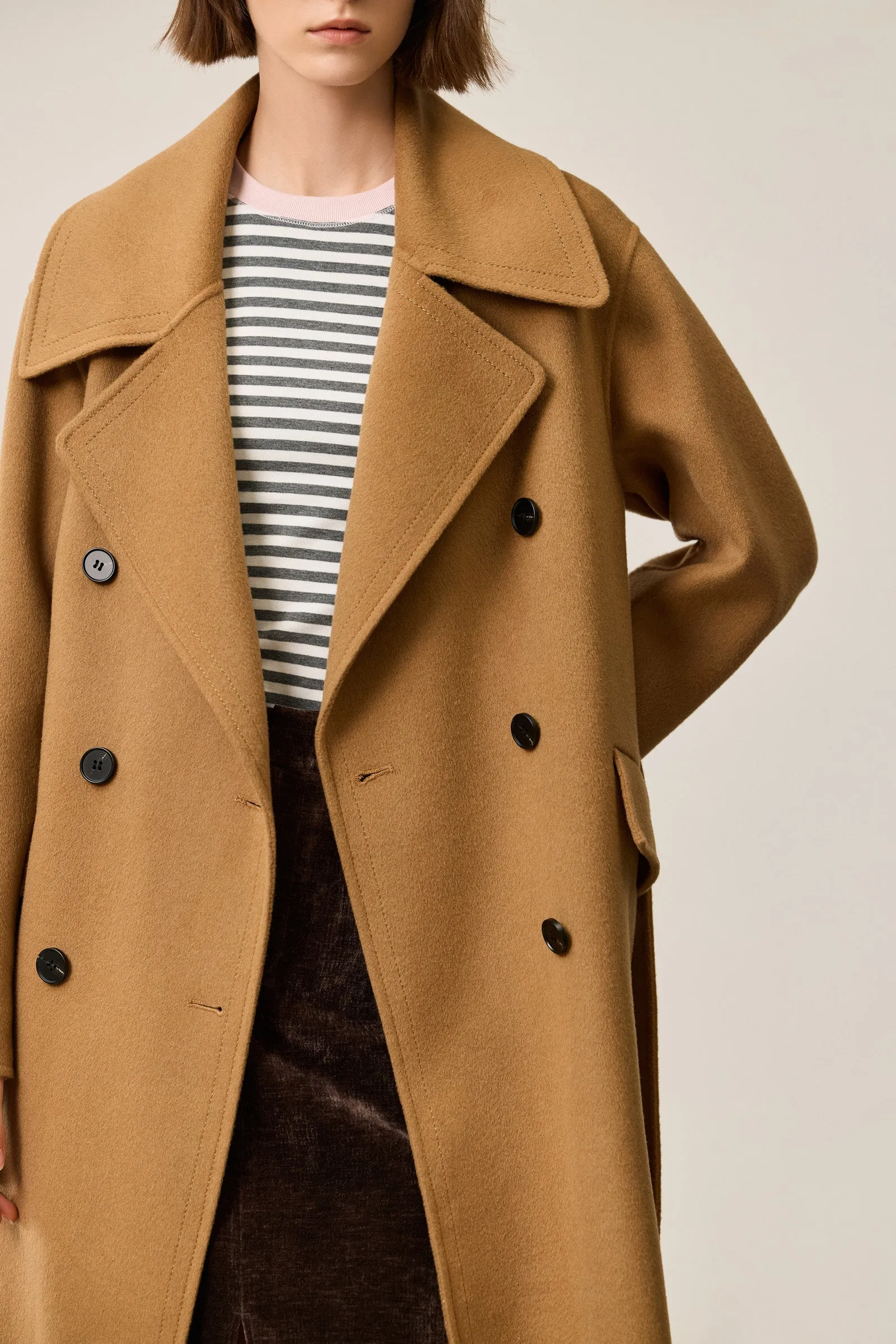 LILY Classic Double-Breasted Wool Coat