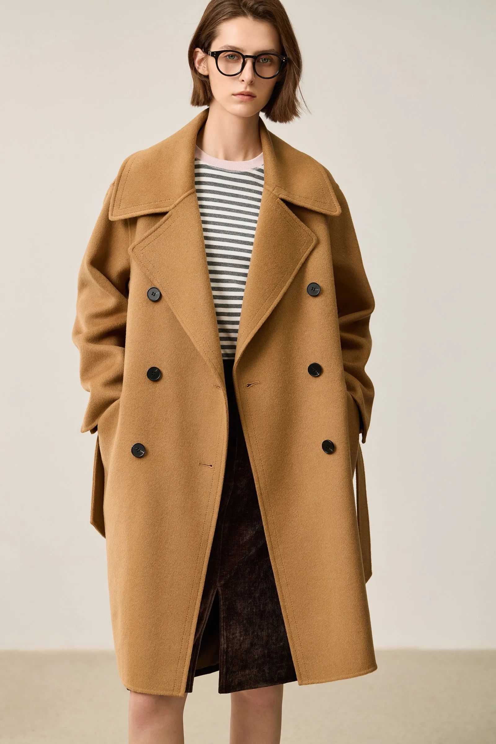 LILY Classic Double-Breasted Wool Coat