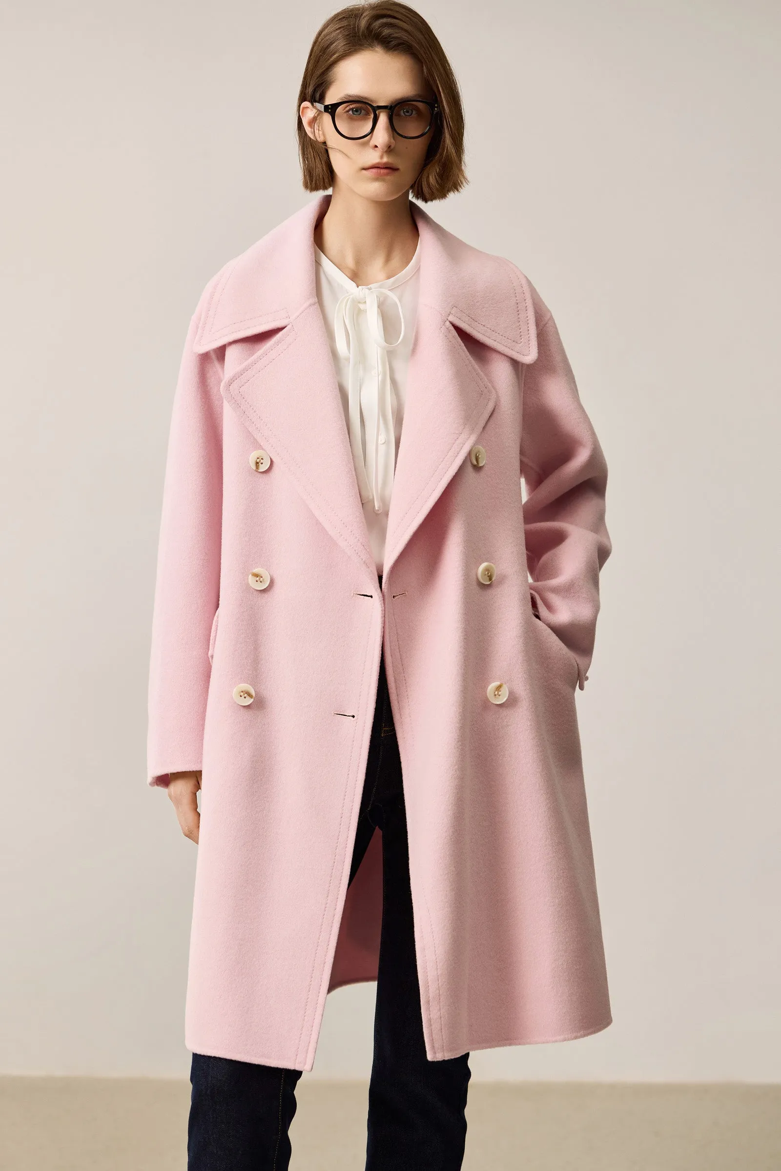 LILY Classic Double-Breasted Wool Coat