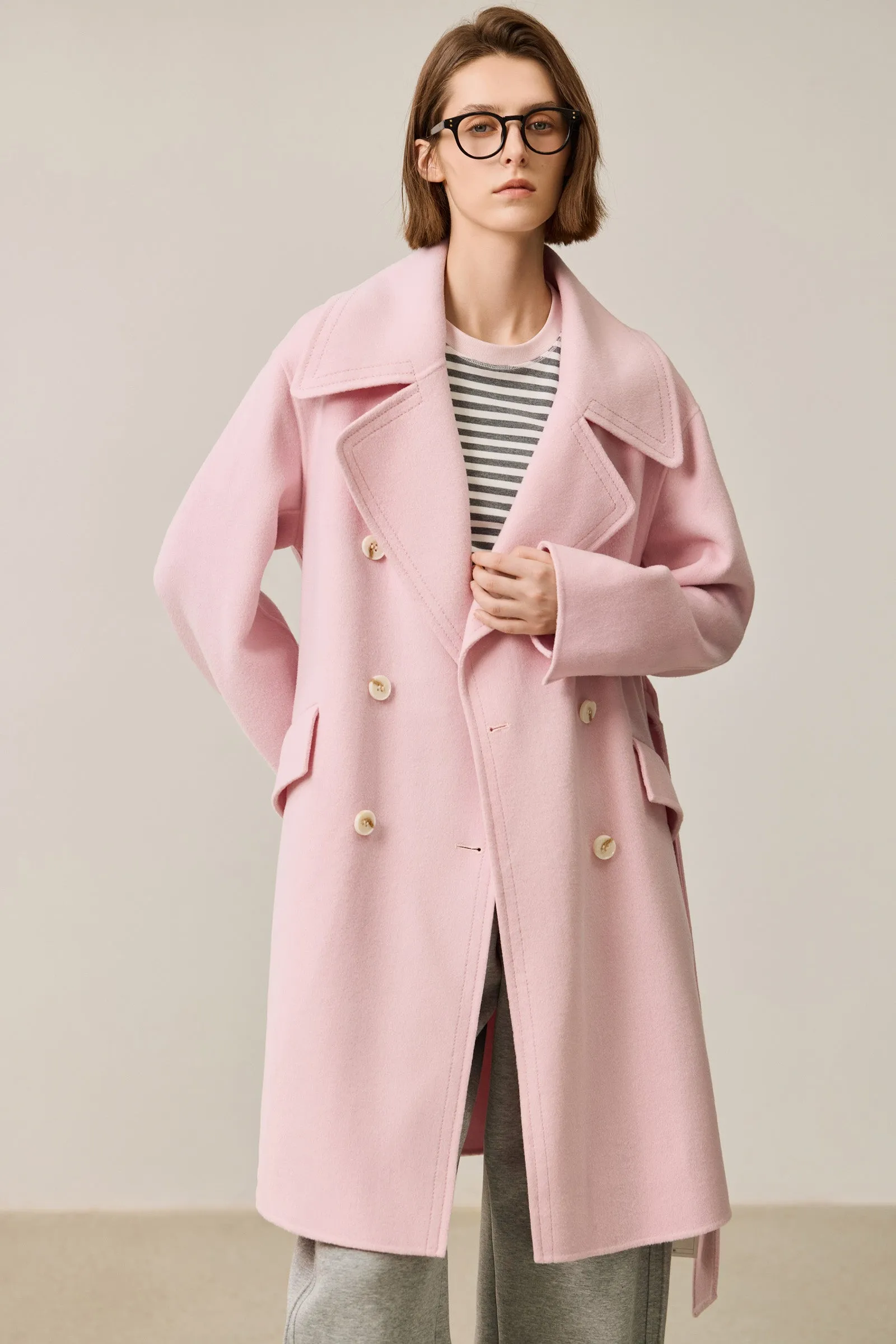 LILY Classic Double-Breasted Wool Coat