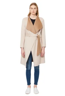 Line Meghan Woven Reversible Wrap Coat - Camel Rosebud