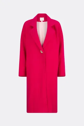 Louanna Soft Merino Wool Coat Pink Hibiscus