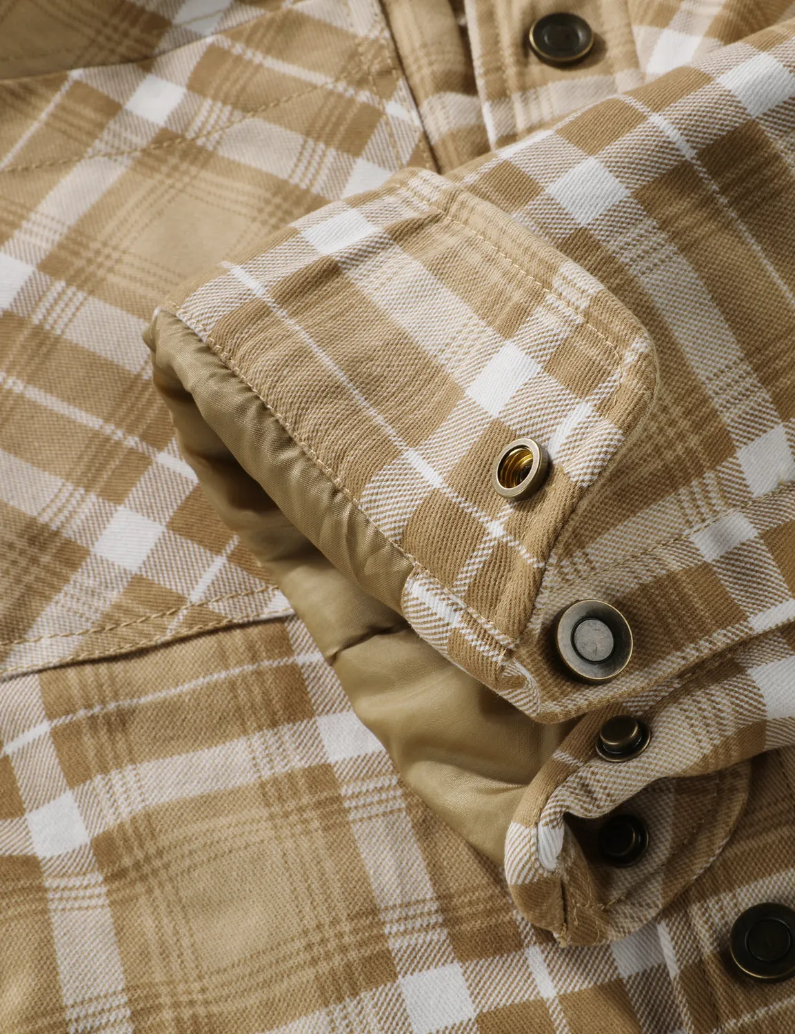 Men's Casual Flannel Lined Long Sleeve Fall Winter Warm Plaid Hooded Shirt Jacket