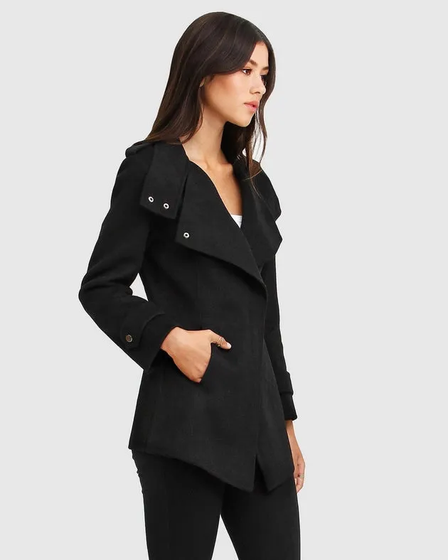 New Fit Bad Girl Wool Blend Moto Coat