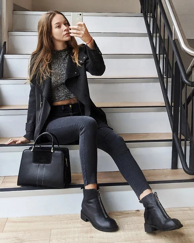 New Fit Bad Girl Wool Blend Moto Coat