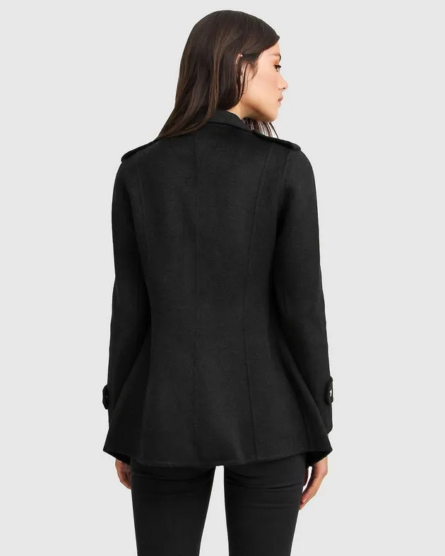 New Fit Bad Girl Wool Blend Moto Coat