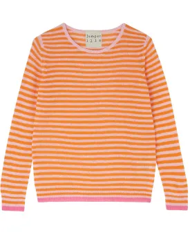 Pink and Orange Little Stripe Crewneck Sweater