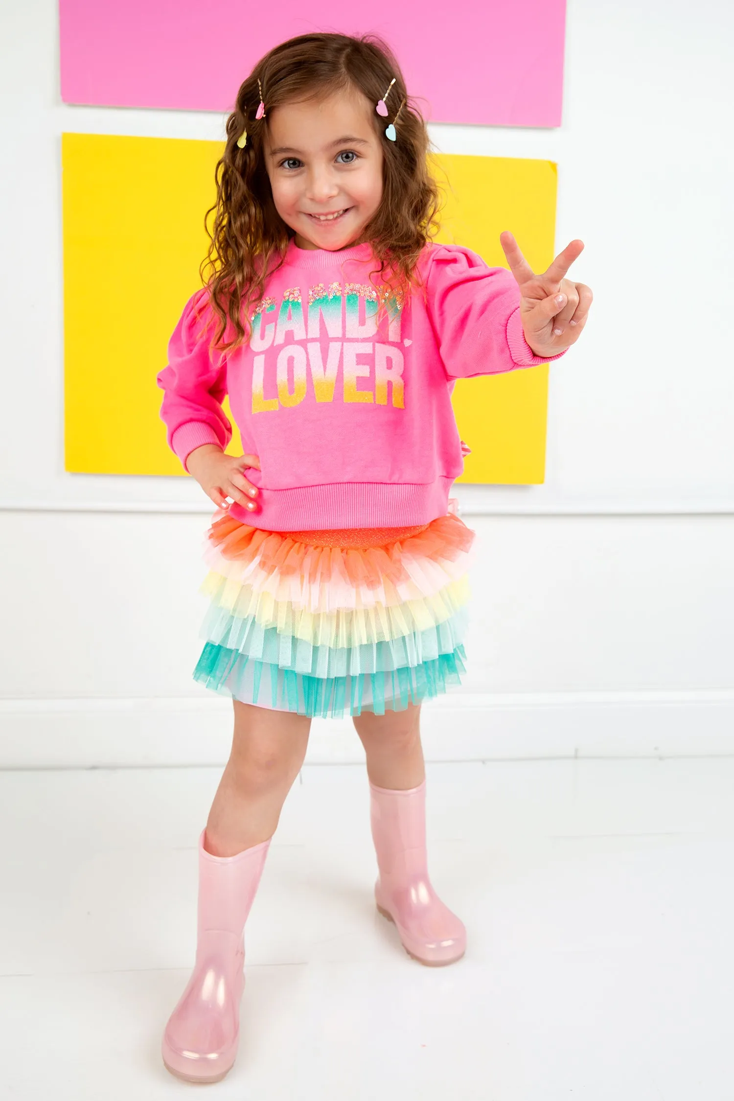 Rainbow Tulle Layered Skirt