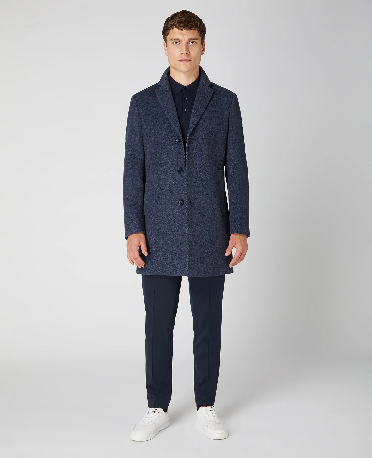 Remus Uomo Quinn Slim Fit Tailored Coat - Dark Blue