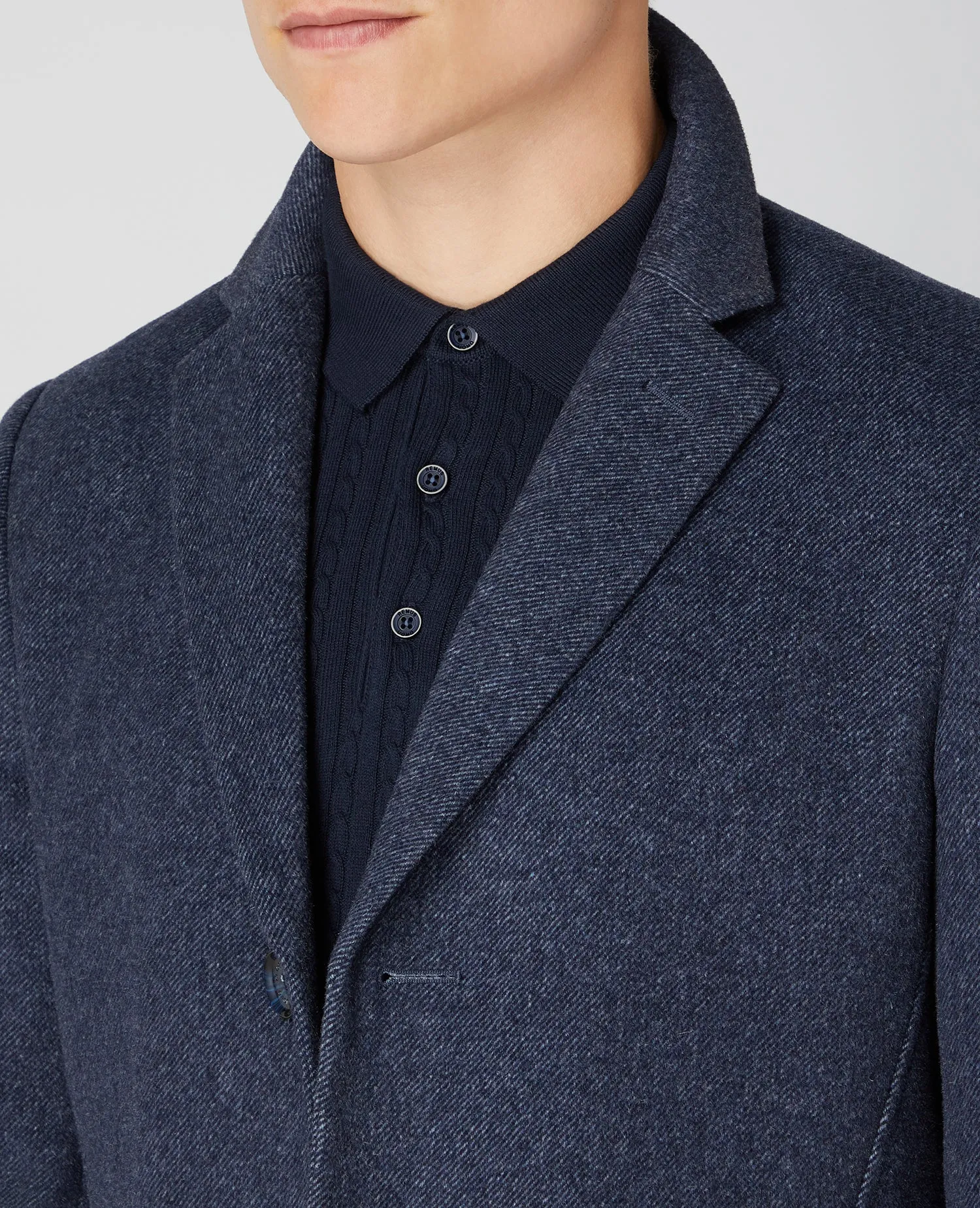 Remus Uomo Quinn Slim Fit Tailored Coat - Dark Blue