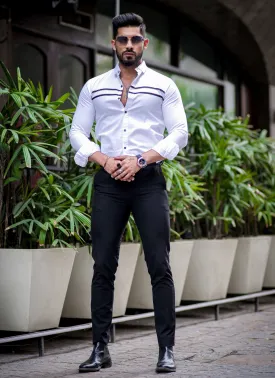 Snow Drift Designer Solid Cotton Shirt