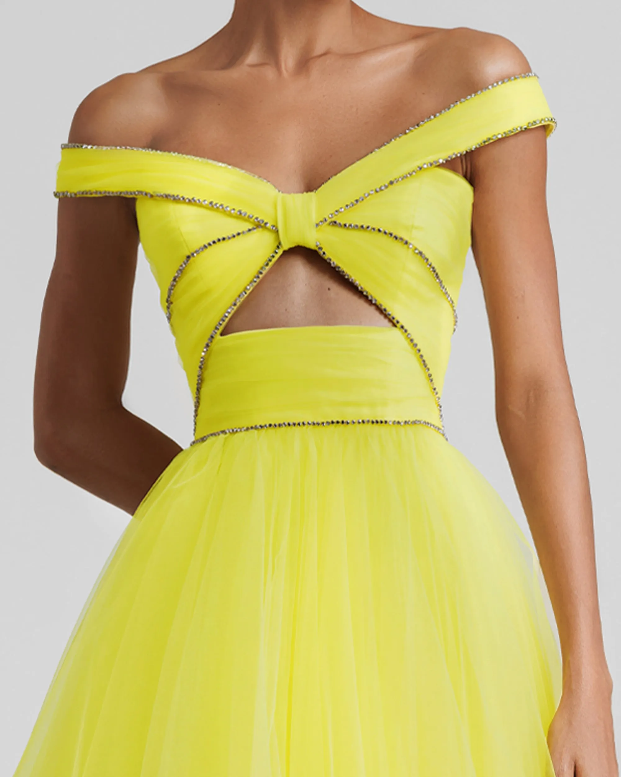 Tulle Dress With Beaded Trimmings