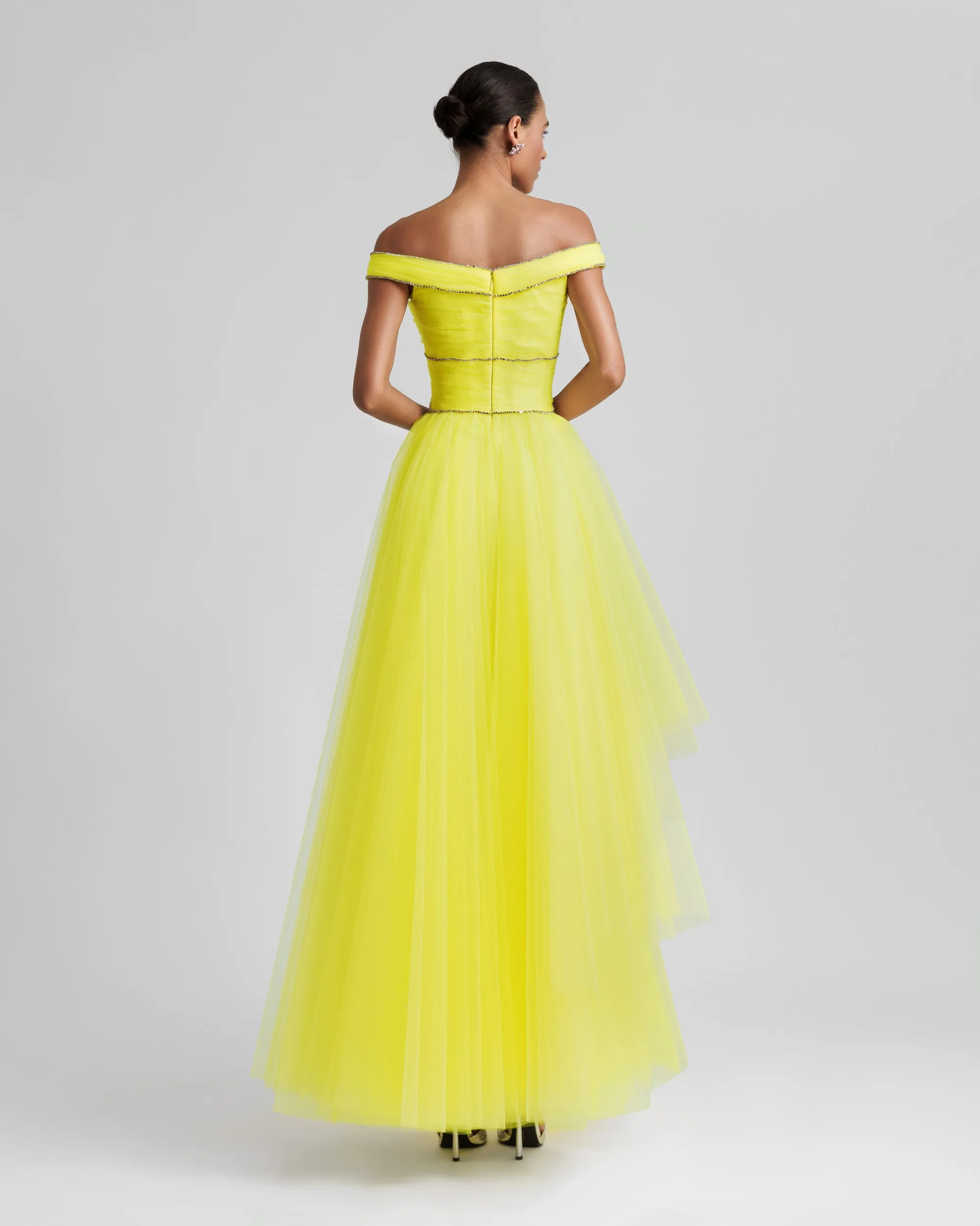 Tulle Dress With Beaded Trimmings