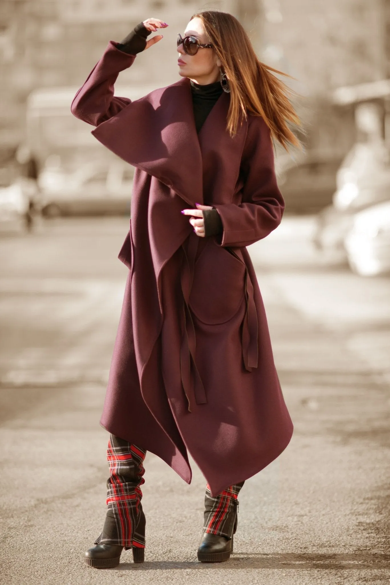 VICTORIA Dark Red Coat