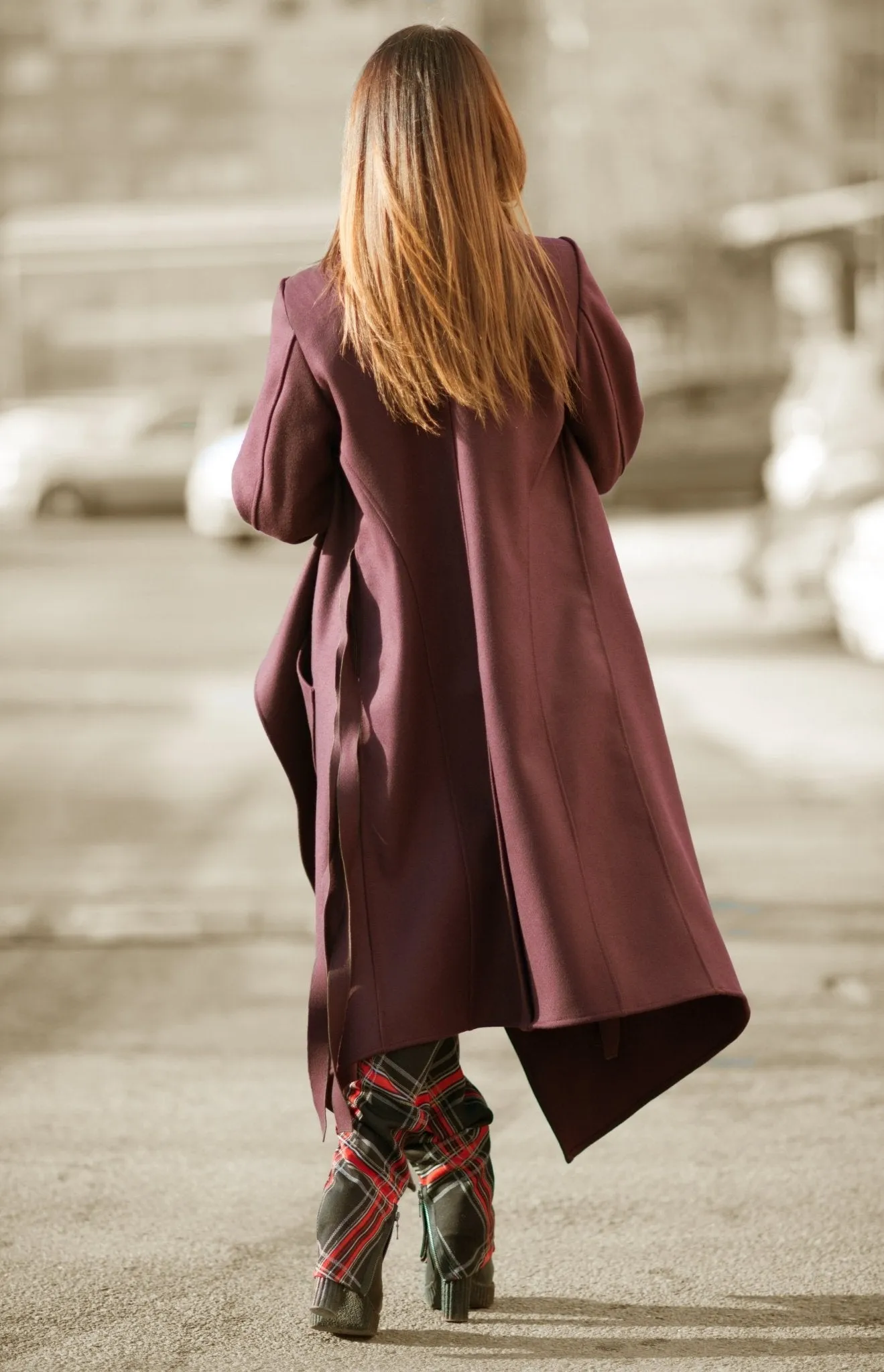 VICTORIA Dark Red Coat