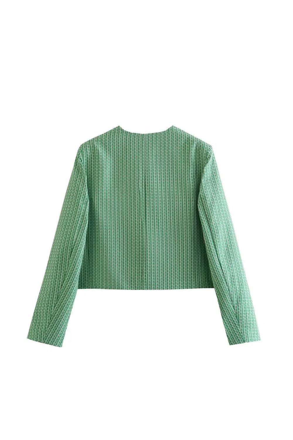 'Victoria'  Textured Round-Neck Blazer Jacket