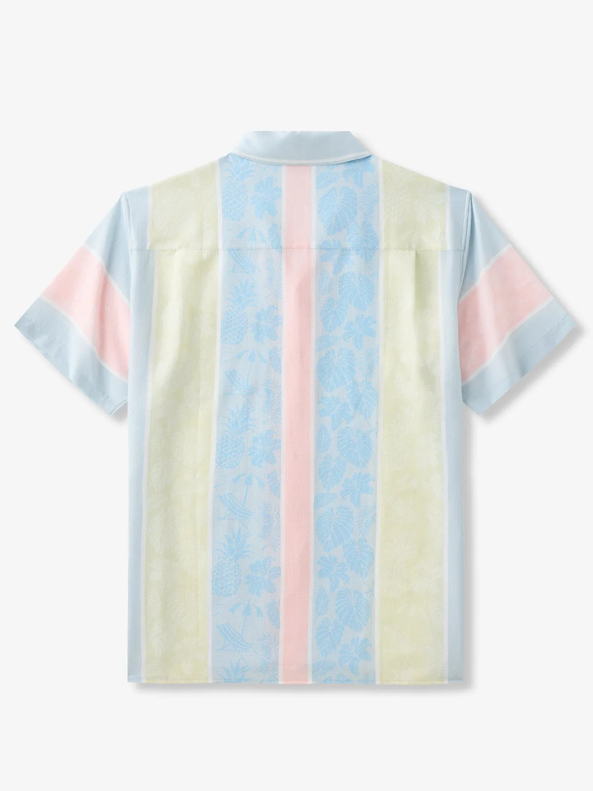 Vintage Tropical Patterns Seersucker Camp Shirt