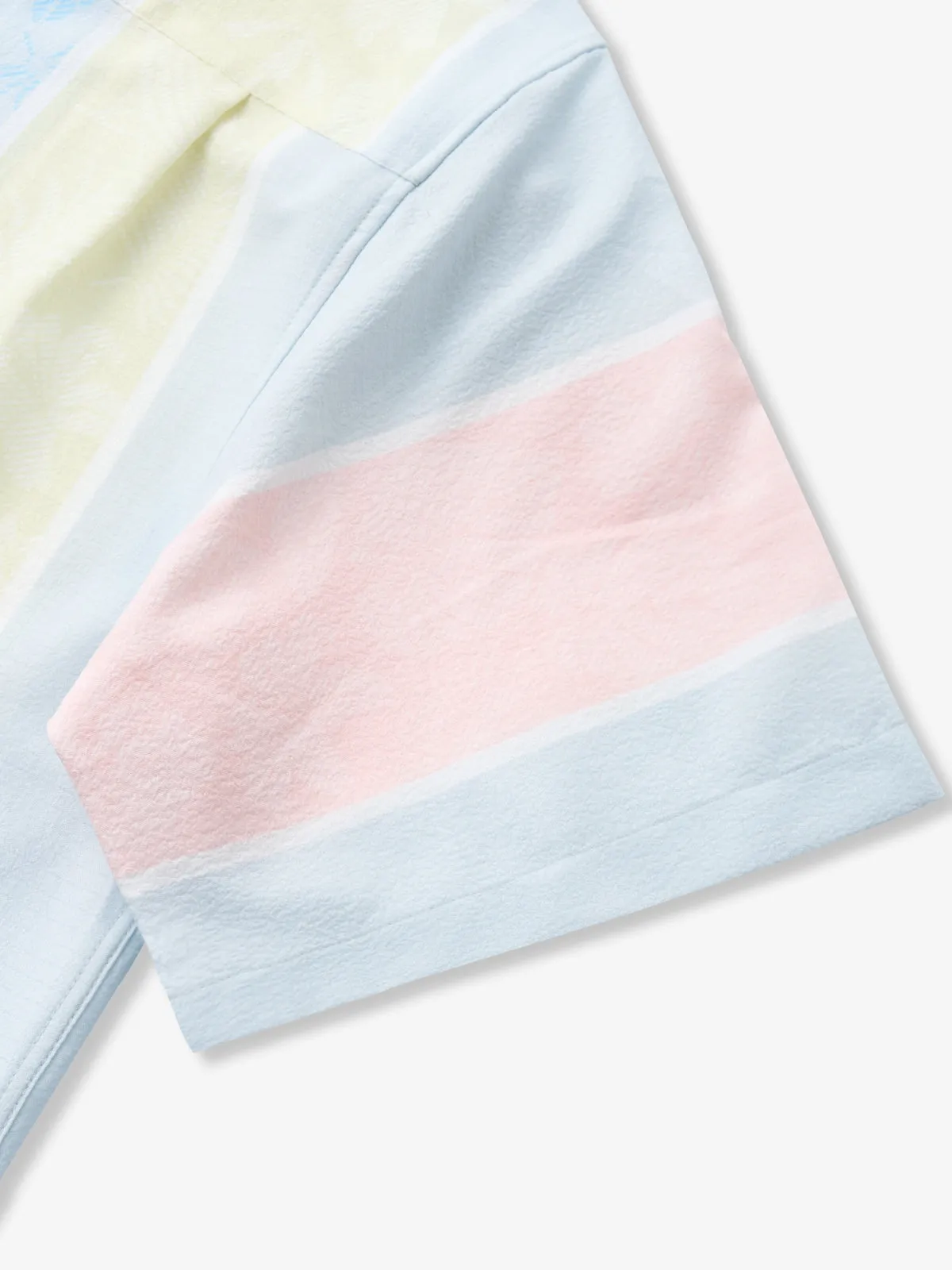Vintage Tropical Patterns Seersucker Camp Shirt