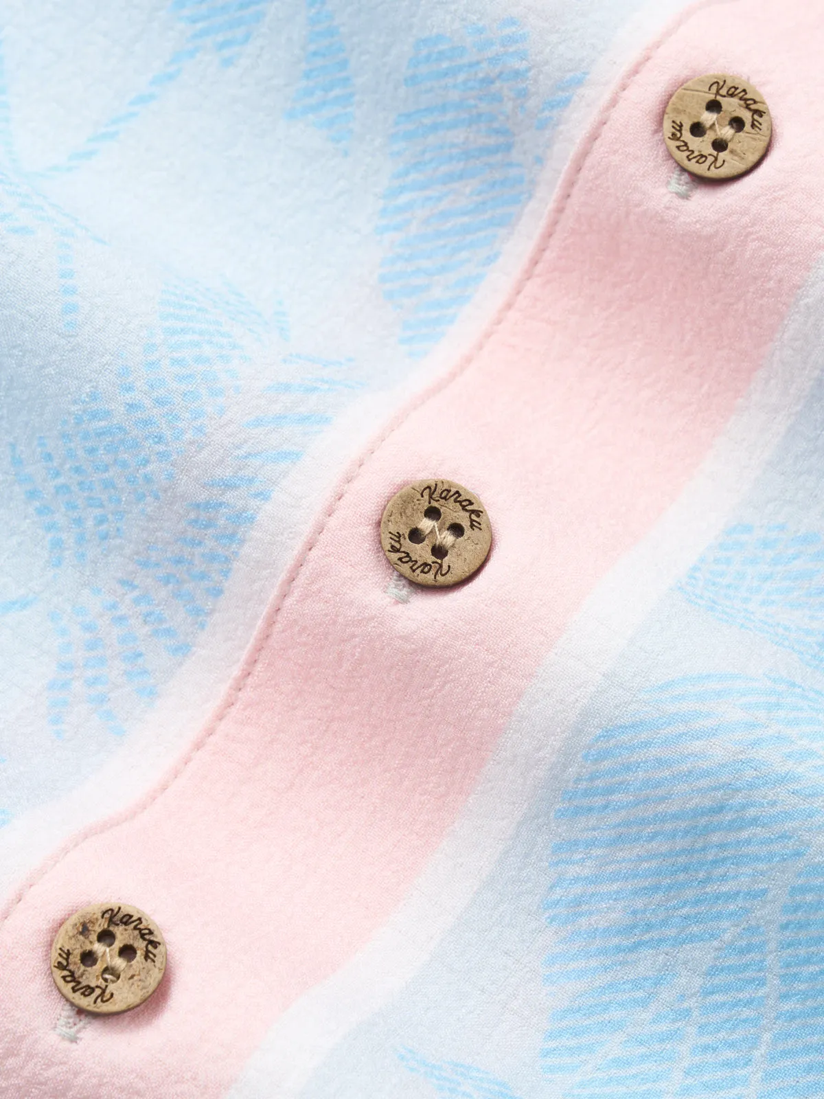 Vintage Tropical Patterns Seersucker Camp Shirt