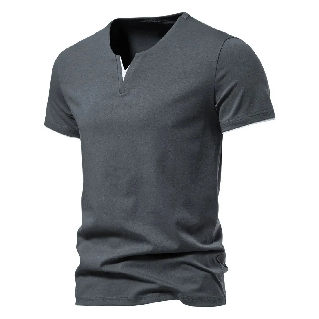 West Louis™ Summer V Neck Henley T-Shirt