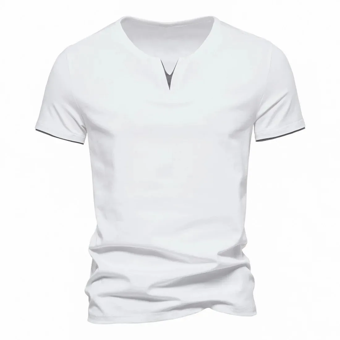 West Louis™ Summer V Neck Henley T-Shirt