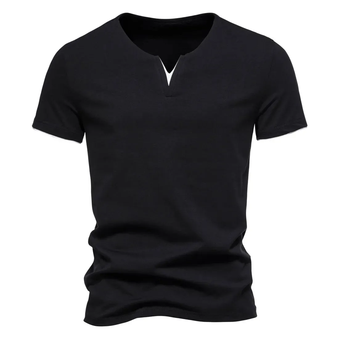 West Louis™ Summer V Neck Henley T-Shirt