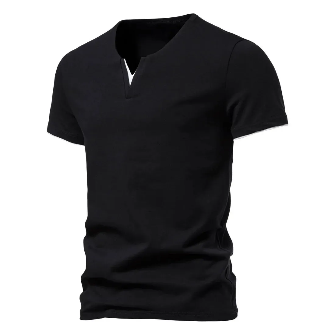 West Louis™ Summer V Neck Henley T-Shirt