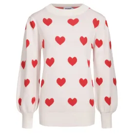 Women's vintage apricot love lantern sleeve knit sweater