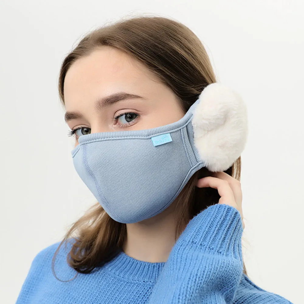 Women's Winter Mask Balaclava Outdoor Protect Face Cover with Earmuffs