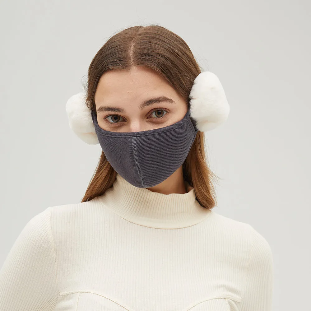 Women's Winter Mask Balaclava Outdoor Protect Face Cover with Earmuffs