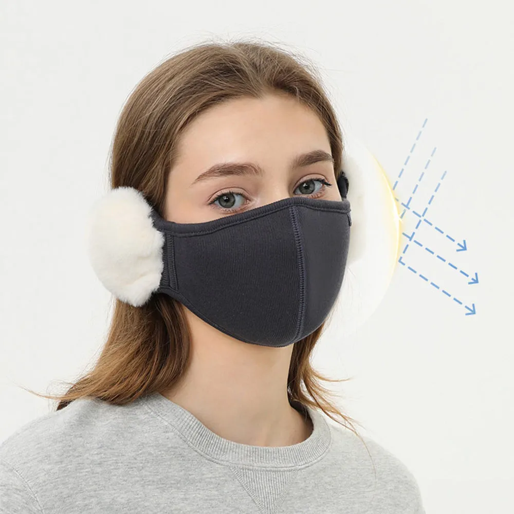 Women's Winter Mask Balaclava Outdoor Protect Face Cover with Earmuffs