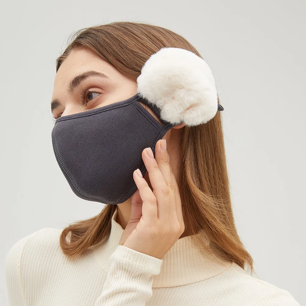 Women's Winter Mask Balaclava Outdoor Protect Face Cover with Earmuffs
