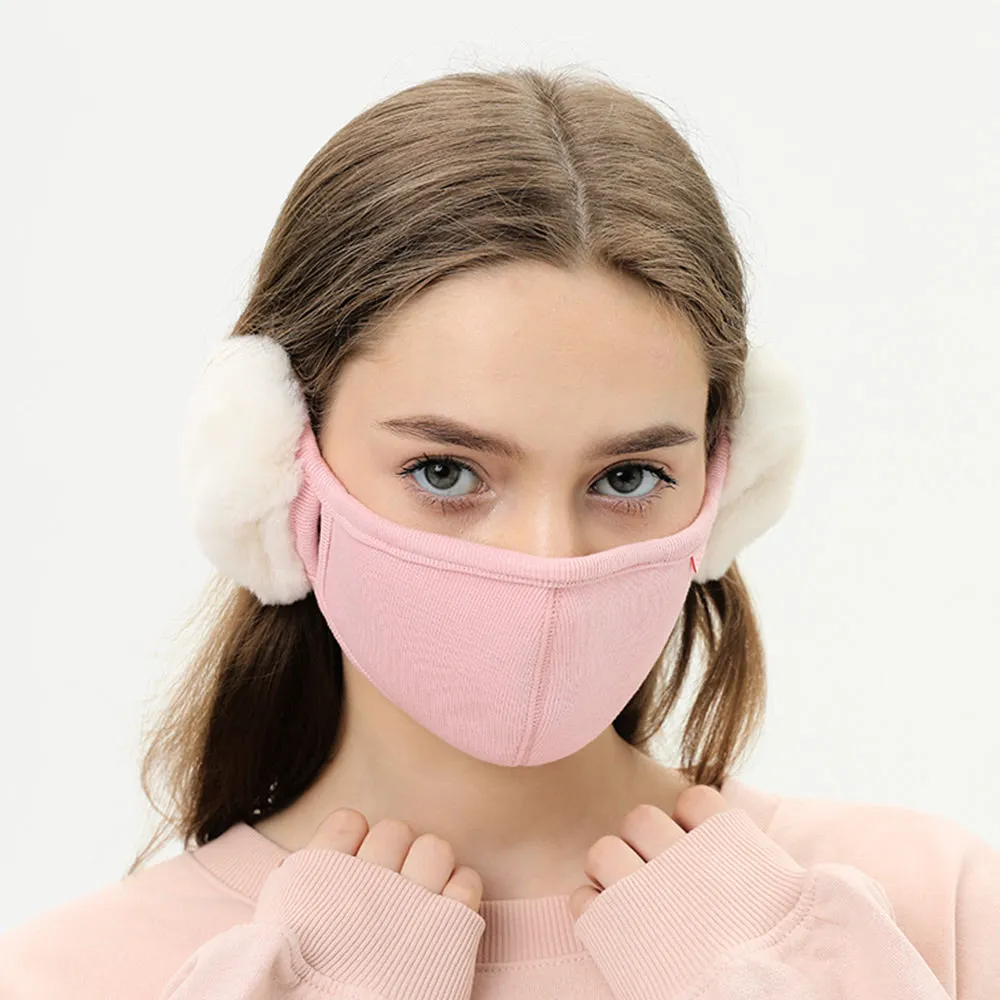 Women's Winter Mask Balaclava Outdoor Protect Face Cover with Earmuffs